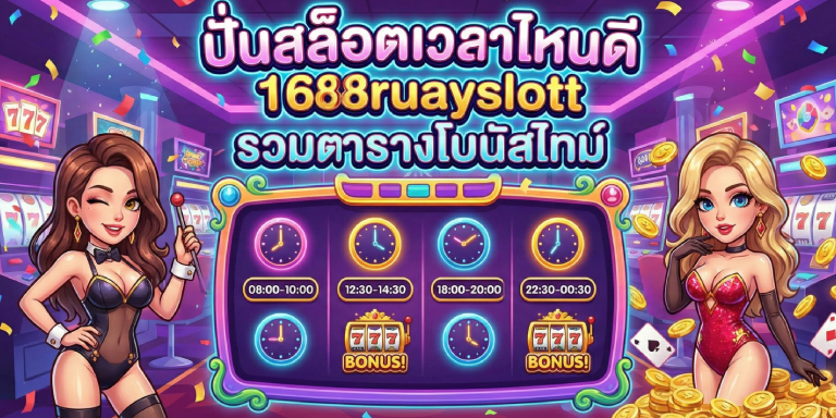 ปั่นสล็อตเวลาไหนดี 1688ruayslott รวมตารางโบนัสไทม์ (2)