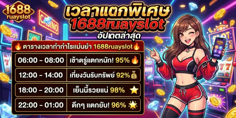 เวลาแตกพิเศษ 1688ruayslot อัปเดตล่าสุด ตารางทำกำไรที่แม่น (1)